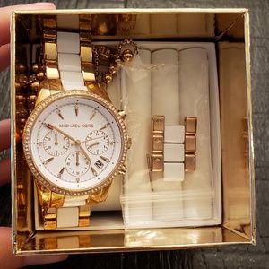 Michael Kors Ritz Rose and White Chronograph watch